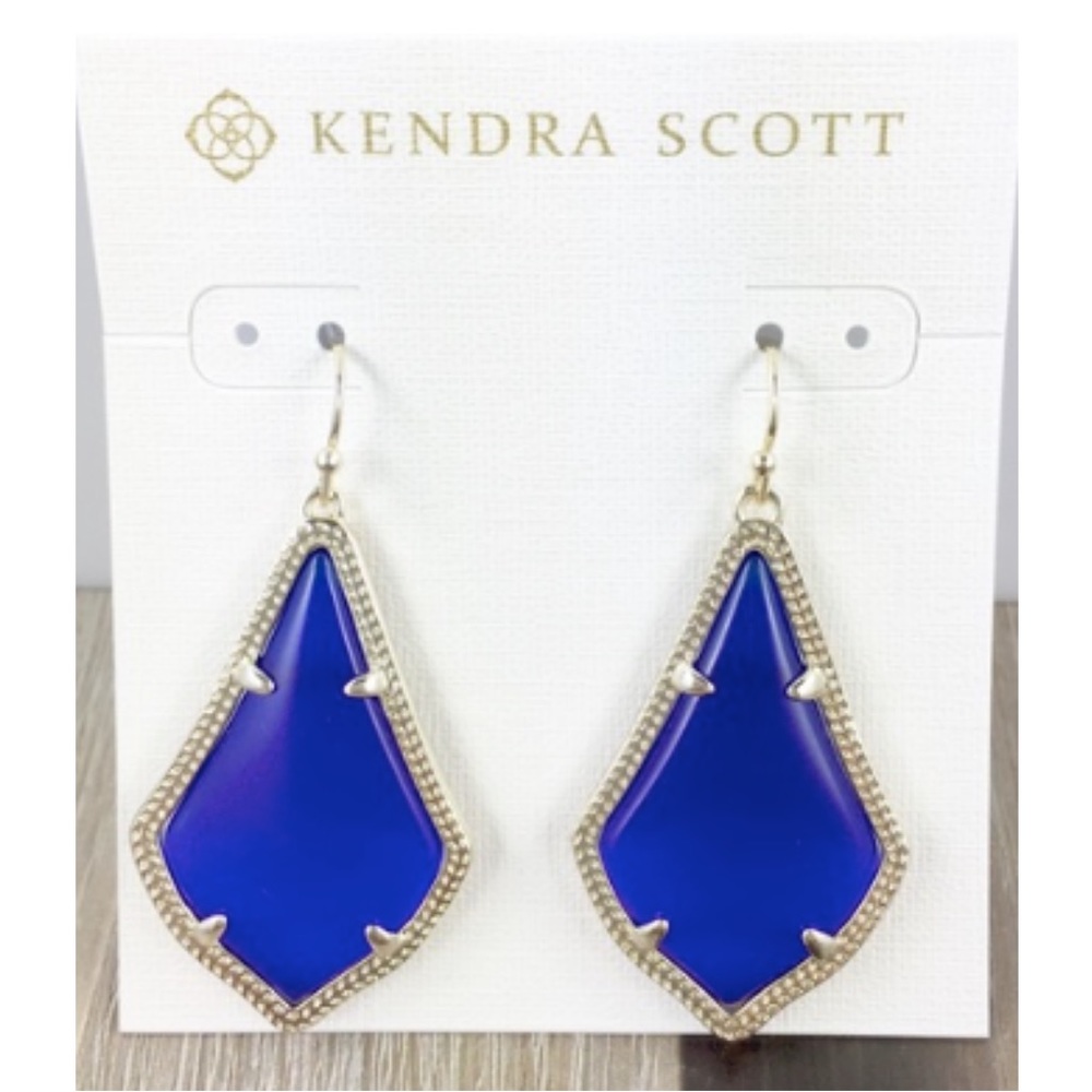 KENDRA SCOTT- Alex Gold Drop Earrings in Blue